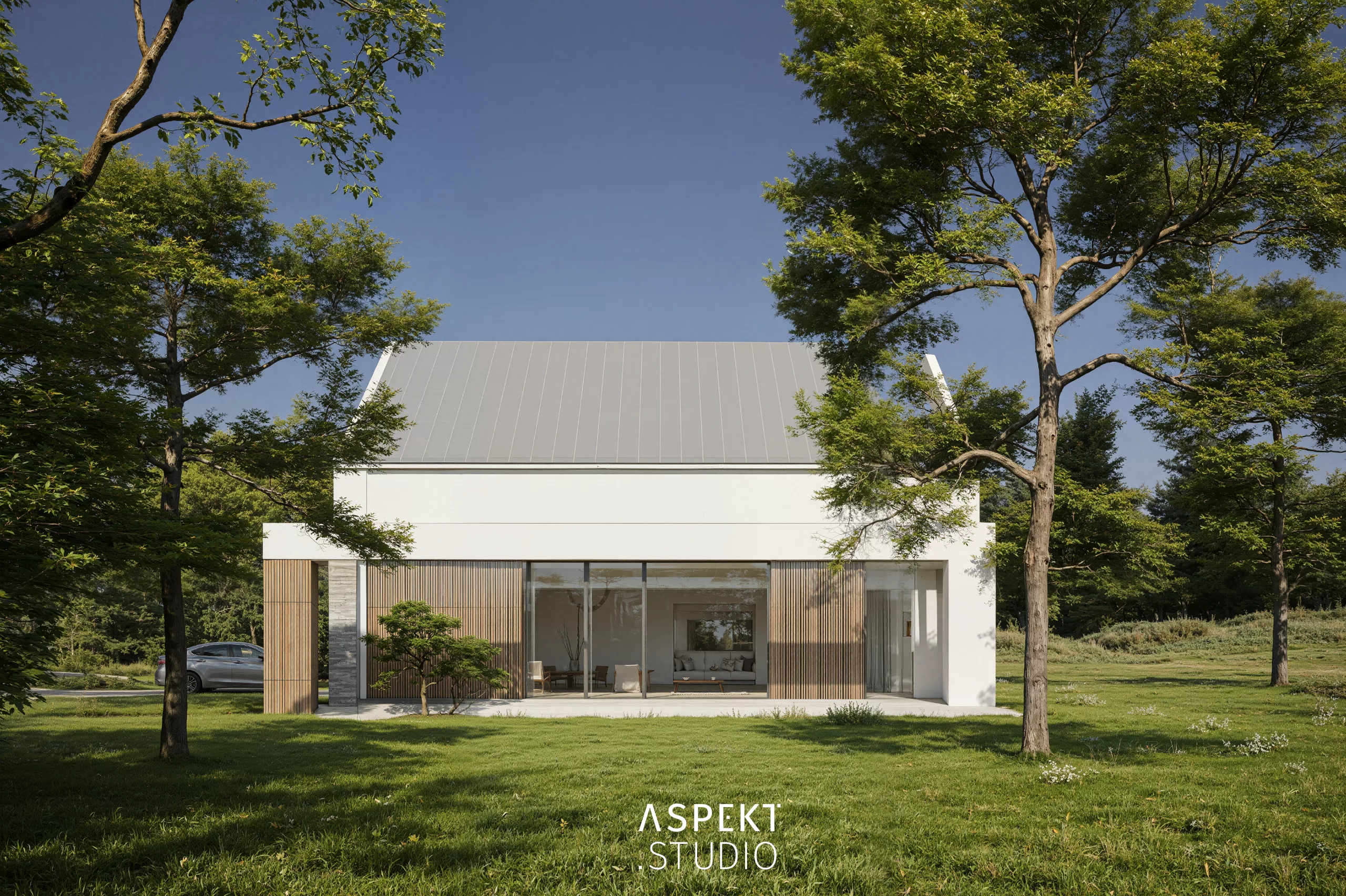 Wizualizacja budynku jednorodzinnego w Strzelinku